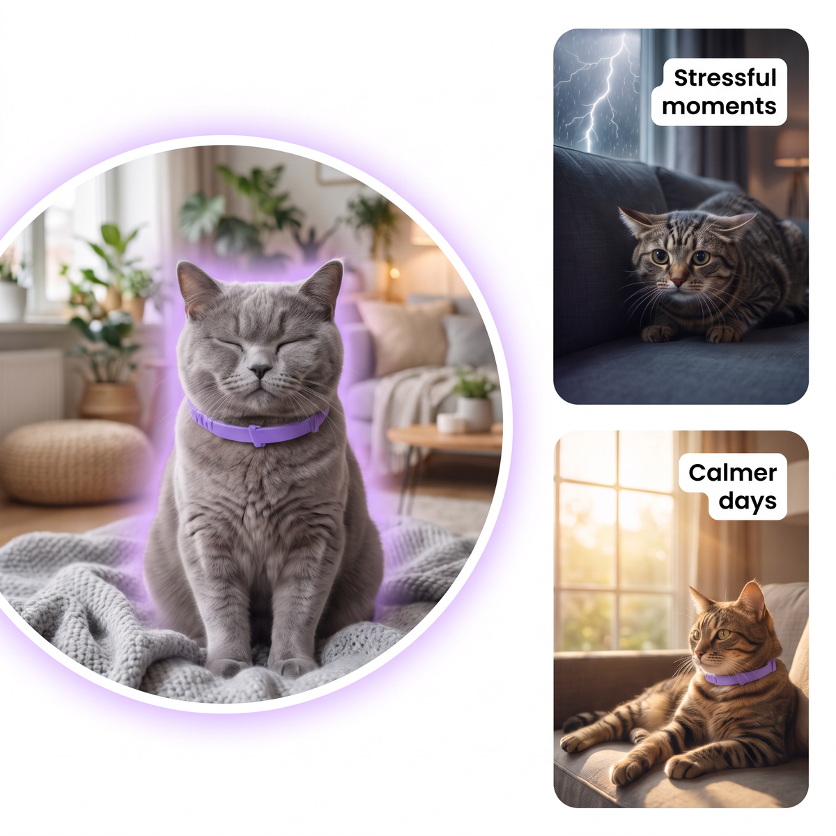 Calming Cat Collar 3 Pack – Adjustable, Fits All Cats UK