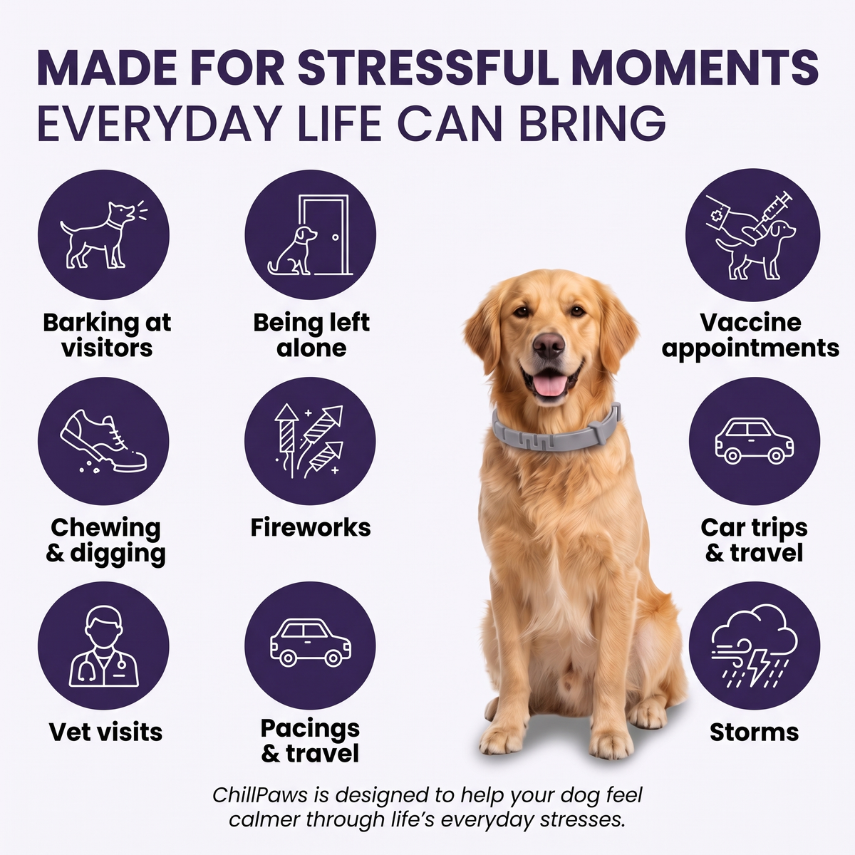 Calming Dog Collar 3 Pack – Adjustable, Fits All Sizes UK